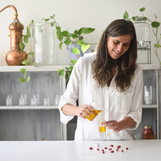 Woman with rosehip seed oil