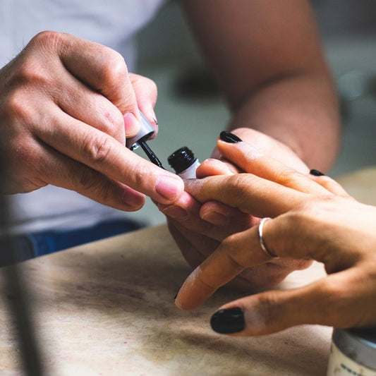 Manicure at nail salon