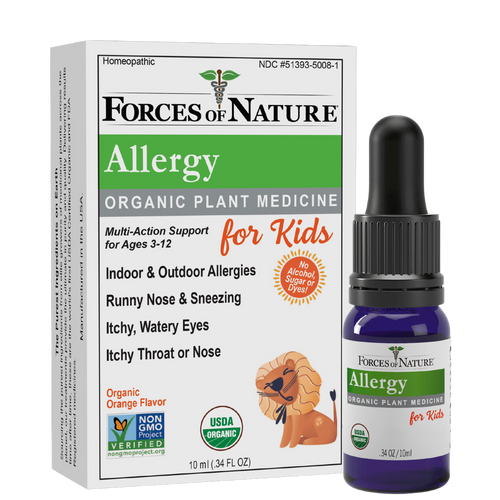 Forces of Nature Allergy for Kids 10ml bottle - front view.