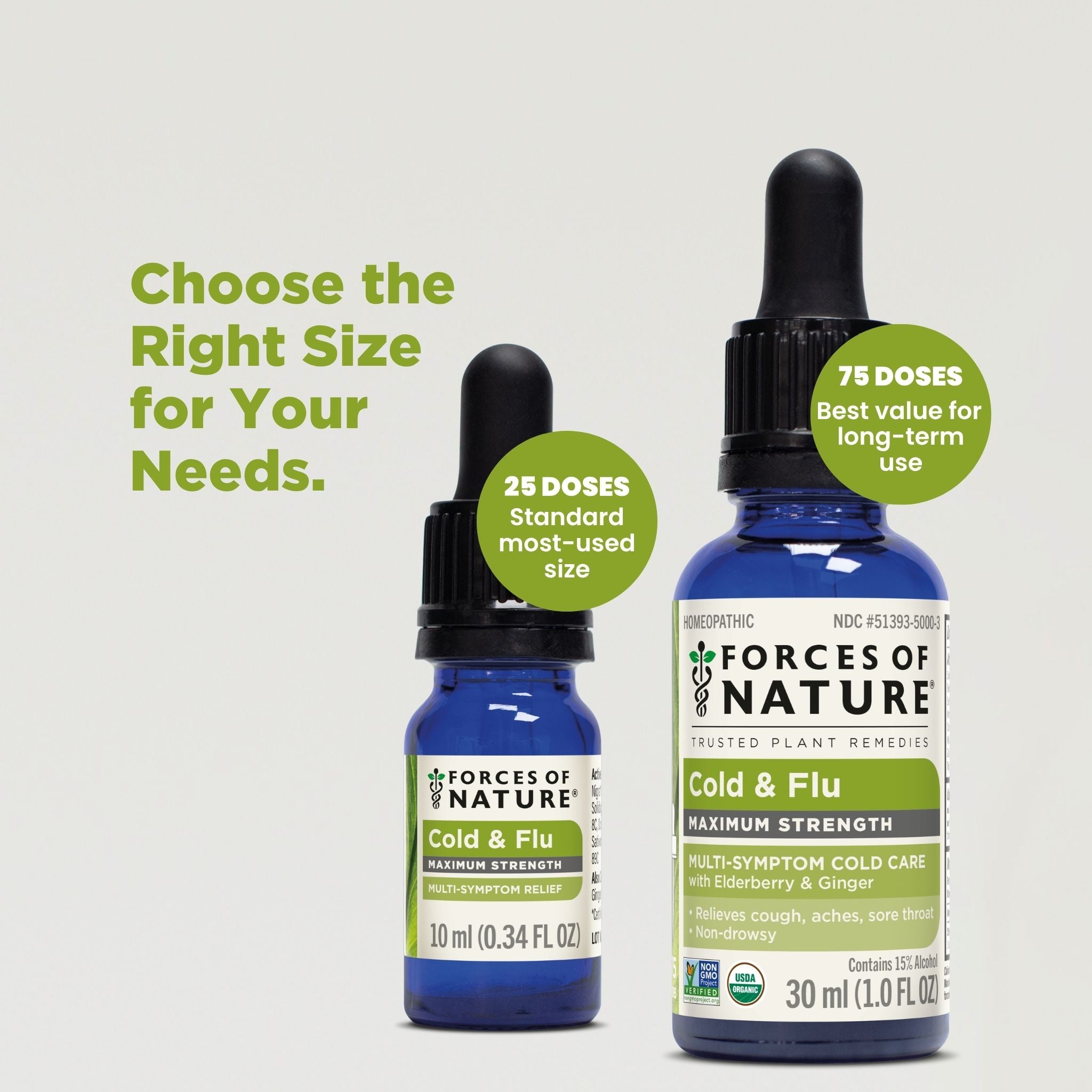 Forces of Nature Cold & Cough Maximum Strength Drops | Plant-Based