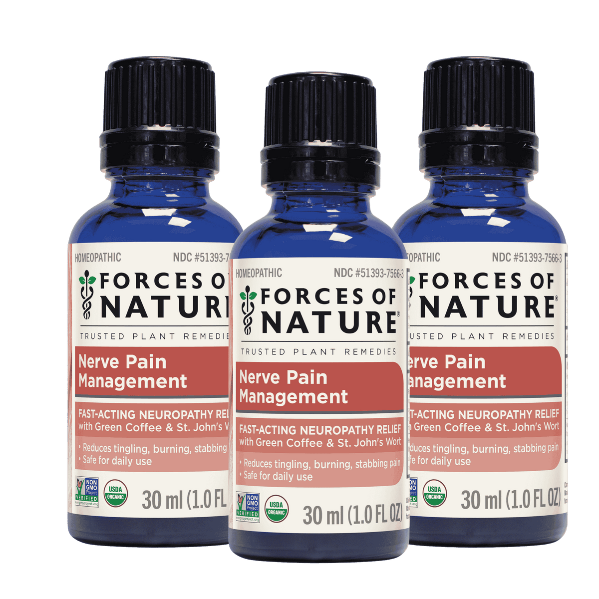 Three 30 ml bottles of Nerve Pain Management, 3-month supply