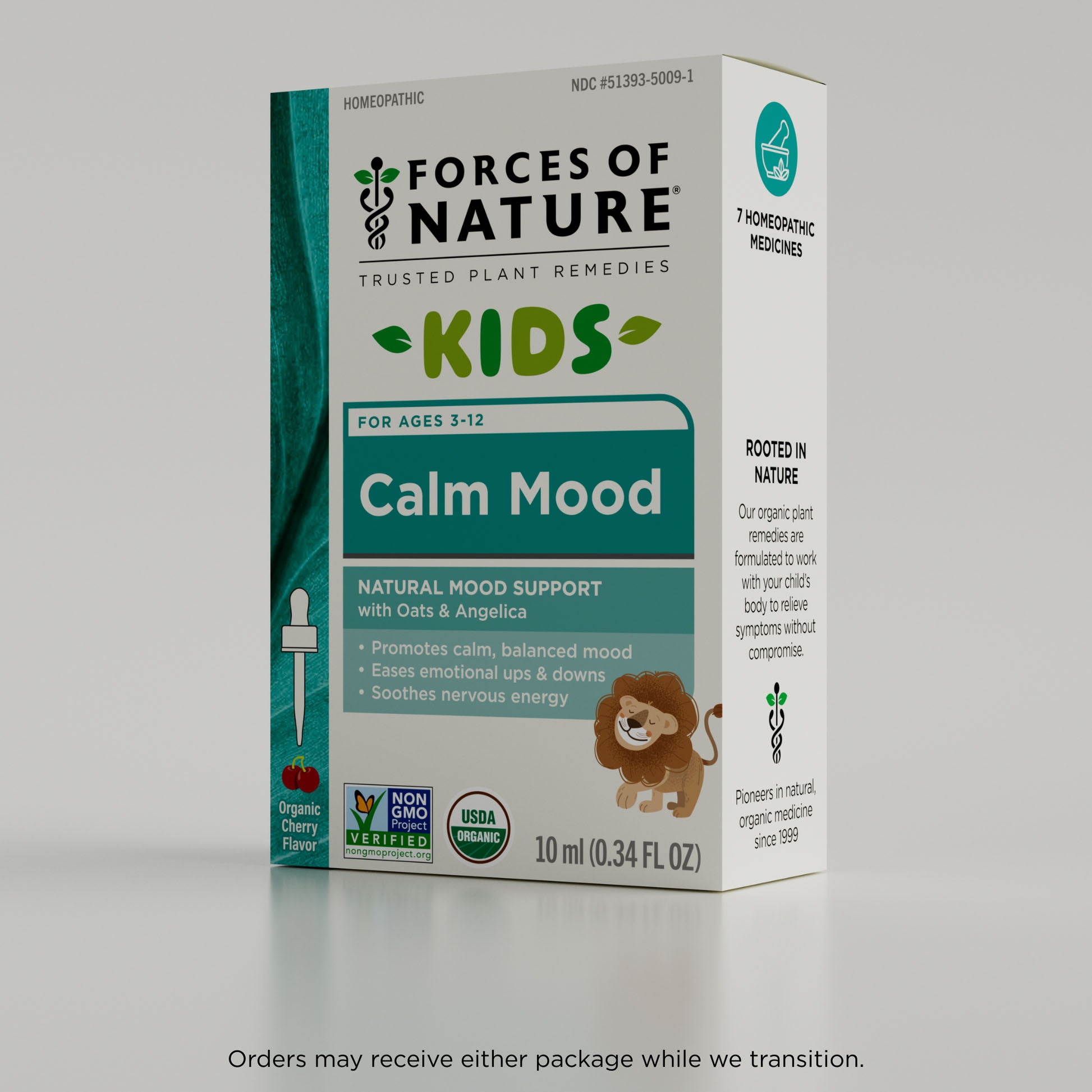 Forces of Nature Kids Calm Mood packaging on a gray background