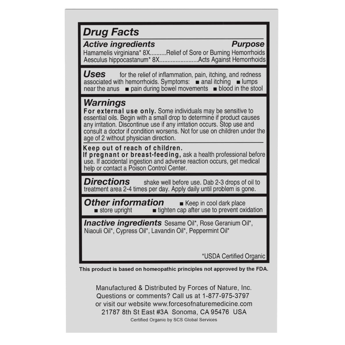 Extra Strength Hemorrhoid Relief Drug Facts