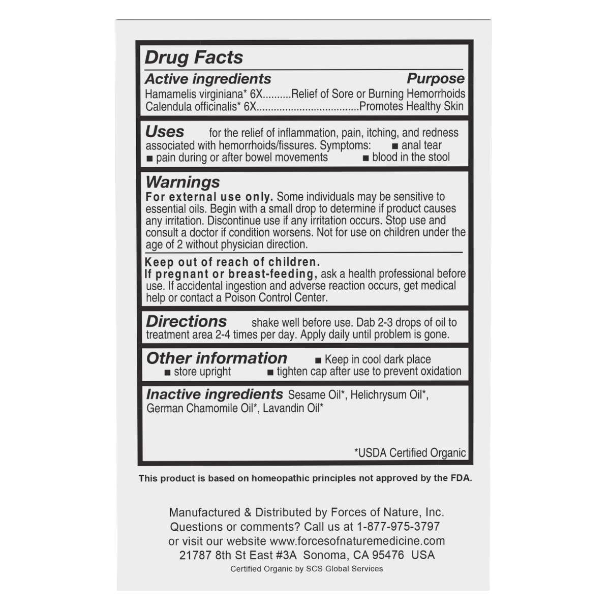 Fissure Control - Natural Anal Fissure Relief - Forces of Nature Medicine